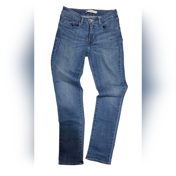 Levis Womens Size 4 Mid Rise Skinny Blue Denim Jeans 27x32 - Picture 1 of 7
